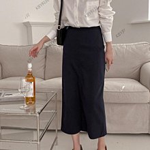 黑色半身裙女春夏中長款高腰開叉長裙遮胯顯瘦休閑百搭寬松直筒裙-kby科貝 歷史價格詳細信息