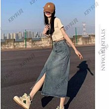 牛仔半身裙女夏季2024新款高腰包臀裙直筒小個子a字中長款半裙子-KBY科貝 歷史價格詳細信息