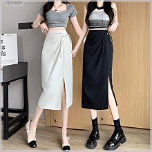 中長款通勤簡約不規則時尚直筒裙2024年春款高腰修身洋氣半身裙 歷史價格詳細信息