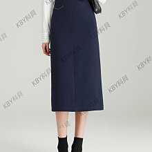 職業藏青色包臀半身裙女夏公務員面試正裝中長款套裝西裝直筒h裙-kby科貝 歷史價格詳細信息