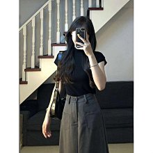 150小個子深藍色牛仔裙女春夏高腰直筒開叉a字半身裙顯高中長裙子 歷史價格詳細信息