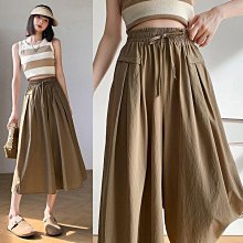 闊腿冰絲裙褲女2024年夏季新款垂感寬鬆休閒慵懶八分褲氣質百搭款 歷史價格詳細信息