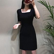 謝師宴派對舞會茶會方領收腰過膝長裙節目表演尾牙春酒五分袖A字裙彈性赫本小黑裙晚宴會婚禮活動主持人酒紅色中長款小禮服 歷史價格詳細信息