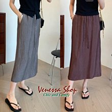 VENESSA~ 日單 MU 新款 小眾高級感 舒適顯瘦 女の鬆緊高腰純色中長A字半身裙 傘裙 (P1661) 歷史價格詳細信息