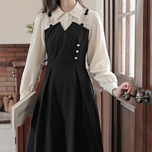 法式顯瘦連衣裙秋季女高級感秋冬PL學院風假兩件氣質茶歇裙流行女裝連身裙休閒服女裙子BE78-簡單女裝 歷史價格詳細信息