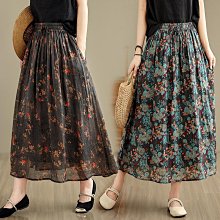 半身裙 A字裙 長裙 2024年夏季新款文藝寬松刺繡松緊腰系帶A字半身裙女#7590 歷史價格詳細信息