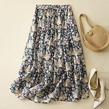 半身裙 A字裙 長裙 2024年夏季新款文藝寬松刺繡松緊腰系帶A字半身裙女#7590 歷史價格詳細信息