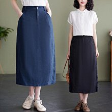工裝裙 工裝長裙 半身裙新款夏季新款工裝口袋鈕扣鬆緊腰中長款大擺A字裙女潮 歷史價格詳細信息