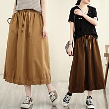 工裝裙 工裝長裙 半身裙新款夏季新款工裝口袋鈕扣鬆緊腰中長款大擺A字裙女潮 歷史價格詳細信息