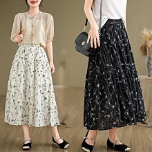 半身裙 A字裙 長裙 2024年夏季新款文藝寬松刺繡松緊腰系帶A字半身裙女#7590 歷史價格詳細信息