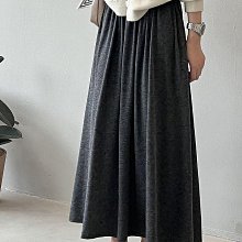 中長裙 2024秋冬新款中等厚度鬆緊腰寬鬆顯瘦灰色三宅風後開叉百褶半身裙OL韓國女裝【KX8832】萌蔓物語 歷史價格詳細信息