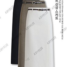 杏色半身裙女設計感小眾春季新款直筒半開叉環保棉彈力a字裙 歷史價格詳細信息