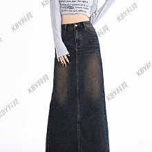 深色牛仔半身裙女中長款夏季純色百搭顯瘦減齡松緊高腰a字包臀裙 歷史價格詳細信息