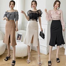 半身裙女春夏2024新款時尚小個子包臀裙高腰顯瘦開叉黑色字短裙 歷史價格詳細信息