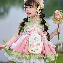 現貨    女童連衣裙夏裝2021新款女孩公主裙子夏季中國風兒童古裝漢服紗裙 歷史價格詳細信息