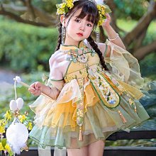 現貨    女童連衣裙夏裝2021新款女孩公主裙子夏季中國風兒童古裝漢服紗裙 歷史價格詳細信息
