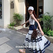 蕾絲拼接牛仔長裙��S-2XL半身裙��毛邊女夏蕾絲拼接a字裙顯瘦過膝長裙-伽美服飾 歷史價格詳細信息