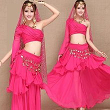 印度舞蹈表演出服裝裙 肚皮舞裙子雪紡練習裙子吊幣裙大裙擺 歷史價格詳細信息