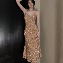 魚尾裙 洋裝 連身裙 裙子亮片半身裙女2023春夏中長款包臀魚尾裙時尚高腰洋氣a字直筒長裙 歷史價格詳細信息