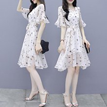 白色雪紡連衣裙子女夏學生韓版ins長款2021新款氣質性感收腰仙女【2021新款洋裝】 歷史價格詳細信息