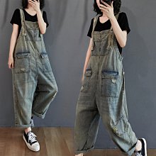 復古牛仔背帶褲女春夏薄款2024新款顯瘦直筒闊腿寬鬆收腰連體長褲 歷史價格詳細信息