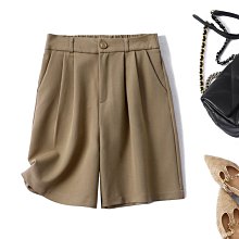 卡其色工裝短褲女夏季薄款西裝褲子高腰a休閒直筒闊腿褲五分中褲 歷史價格詳細信息