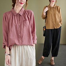 純色襯衫女秋裝2023年新款設計感小眾甜美木耳邊娃娃領雪紡上衣潮 歷史價格詳細信息