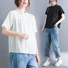 夏季棉麻襯女裝燈籠袖復古藝文上寬鬆顯瘦五分袖大尺碼襯女 歷史價格詳細信息