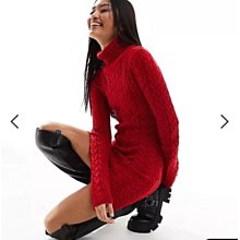 (嫻嫻屋) 英國ASOS-Missyempire米色針織POLO衫領開叉袖洋裝 EH23 歷史價格詳細信息