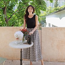 Bellee 正韓  直條紋腰鬆緊波浪長裙  (2色) 【0820-13】 歷史價格詳細信息