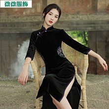 年輕款黑色夏少女新款旗袍法式改良復古小個子中國風短款~時尚女裝 歷史價格詳細信息