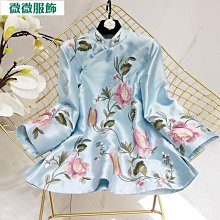 旗袍 大袖旗袍 漢服 唐服 民國風2023春夏繡花棉麻洋裝中式改良短版旗袍古典柔美禮服女裝 歷史價格詳細信息
