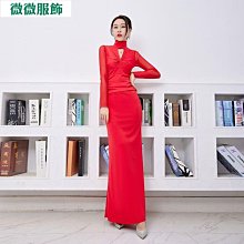 名媛風性感低胸深V領網紗拼接連衣裙夜場長裙晚禮服女高級感 歷史價格詳細信息