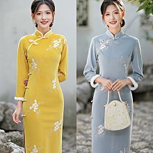 現貨熱銷-旗袍 洋裝 連衣裙 媽媽婚禮禮服2022年新款中國風套裝優雅中式旗袍中長款現貨批發爆款 歷史價格詳細信息