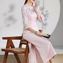 現貨熱銷-旗袍 洋裝 連衣裙 媽媽婚禮禮服2022年新款中國風套裝優雅中式旗袍中長款現貨批發爆款 歷史價格詳細信息