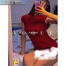 新款改良版旗袍 經典復古中國風 提花絲緞掛脖削肩開衩修身長款 傳統旗袍 年輕款連衣裙 ／2276／橙紅色／上海佳人平價旗袍唐裝 歷史價格詳細信息