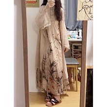 新中式國風水墨印花闊腿褲女夏薄款高腰垂感長褲顯瘦直筒拖地褲子 歷史價格詳細信息