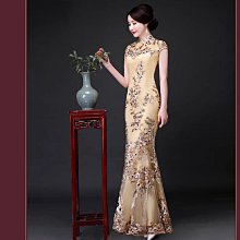妞妞 婚紗禮服~S-5XL-表演旗袍主持人走秀新娘结婚纱長禮服~3件免郵 歷史價格詳細信息