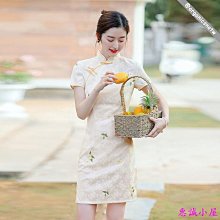 改良旗袍 復古洋裝 禮服 主持 拍照 國風 新中式洋裝 高級精緻小眾設計感緊身包臀改良旗袍長裙夏（滿599元） 歷史價格詳細信息