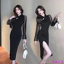 旗袍式洋裝女新款設計感中長款高級感收腰顯瘦短袖裙子-麗莎服飾 歷史價格詳細信息