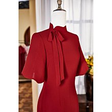 敬酒服新娘2023新款結婚絲絨春春季小個子在逃公主酒紅色訂婚禮服 歷史價格詳細信息