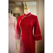 敬酒服新娘2023新款結婚絲絨春春季小個子在逃公主酒紅色訂婚禮服 歷史價格詳細信息