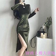 洋裝法式洋裝改良式旗袍洋裝長旗袍藝文復古宮廷風秋季洋裝設計感女裝冬款小眾長袖法式黑色裙~微微服飾 歷史價格詳細信息