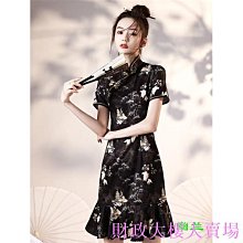 短款改良旗袍新款夏結婚敬酒服性感中式嫁衣修身顯瘦禮儀旗袍~乾乾好物~ 歷史價格詳細信息