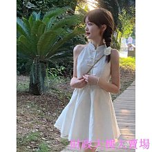無袖旗袍 旗袍洋裝 改良旗袍 新中式復古白色提花花瓣領旗袍2024春夏高級感少女連衣裙訂婚禮服48 LS004 歷史價格詳細信息