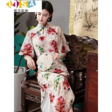 表演服裝 旗袍改良版連衣裙大碼寬松中式復古刺繡新款風胖mm龍袍女 歷史價格詳細信息