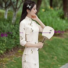 改良旗袍2022年新款女夏款國潮小個子日常氣質高端年輕款少女國風 改良式旗袍洋裝 蕾絲 名媛 學院風 收腰顯瘦-时尚女裝 歷史價格詳細信息