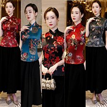 新款改良旗袍上衣女夏中國風盤扣長袖襯衫漢服民國復古洋裝兩件套套裝~微微服飾 歷史價格詳細信息