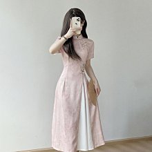 旗袍新款2024改良女年輕款奧黛連衣裙新中式大小姐茶服夏季-kby科貝 歷史價格詳細信息