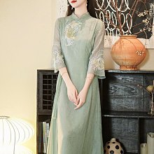 新款改良版旗袍 經典復古中國風 提花絲緞掛脖削肩開衩修身長款 傳統旗袍 年輕款連衣裙 ／2276／橙紅色／上海佳人平價旗袍唐裝 歷史價格詳細信息